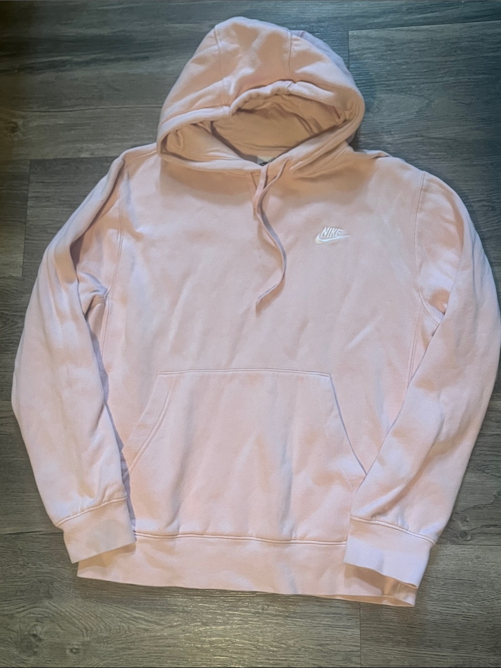 Nike Women Light Pink Pullover Hoodie 80% Cotton